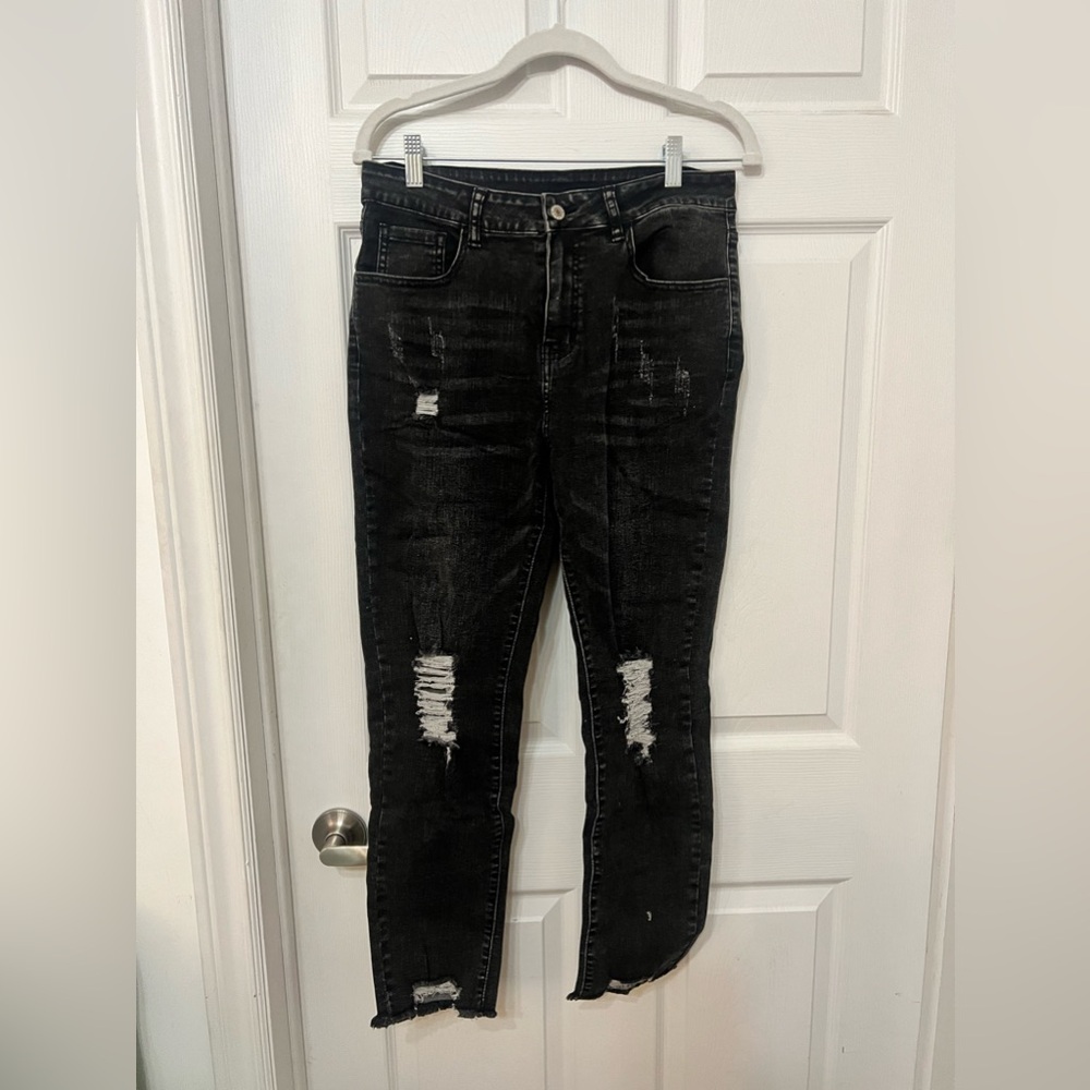 Black Ripped Jeans Size 8